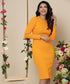Rib Long Sleeve Bodycon Dress
